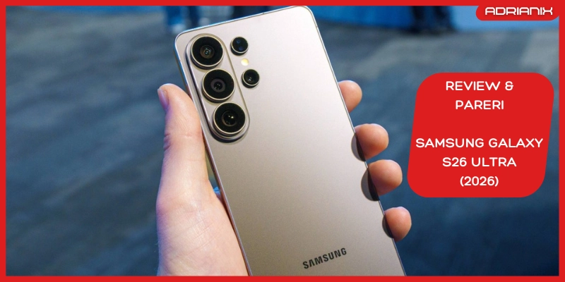 Vedere detaliată cu spatele noului Samsung Galaxy S26 Ultra în varianta Titanium Black, evidențiind designul elegant al camerelor și noul finisaj mat rezistent la amprente.